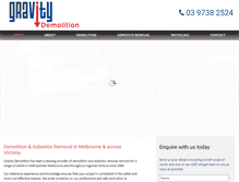 Tablet Screenshot of gravitydemolition.com.au